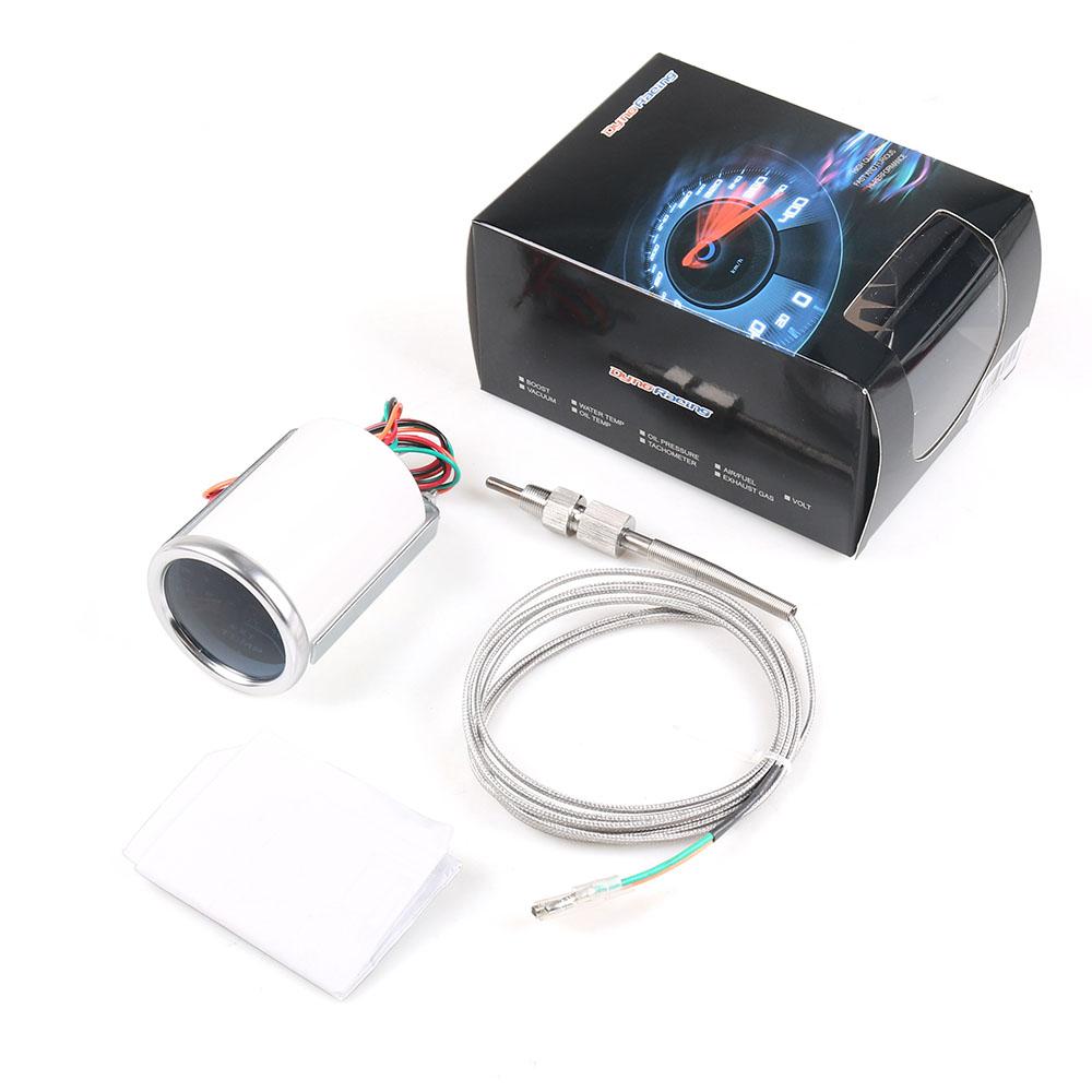 Dynoracing 2" 52mm Indicator de temperatură a gazelor de eșapament Lentila de fum 300-1300C Indicator de temperatură a gazelor de eșapament automat Contor auto