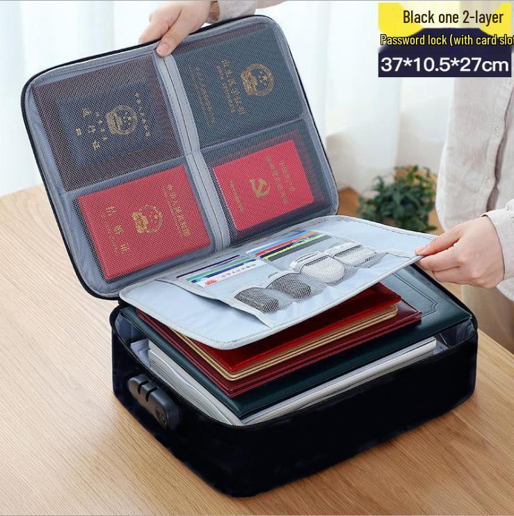 Multilayer Document Organizer Bag for Home: Household File, Birth Certificate Storage & Heavy Document Archive