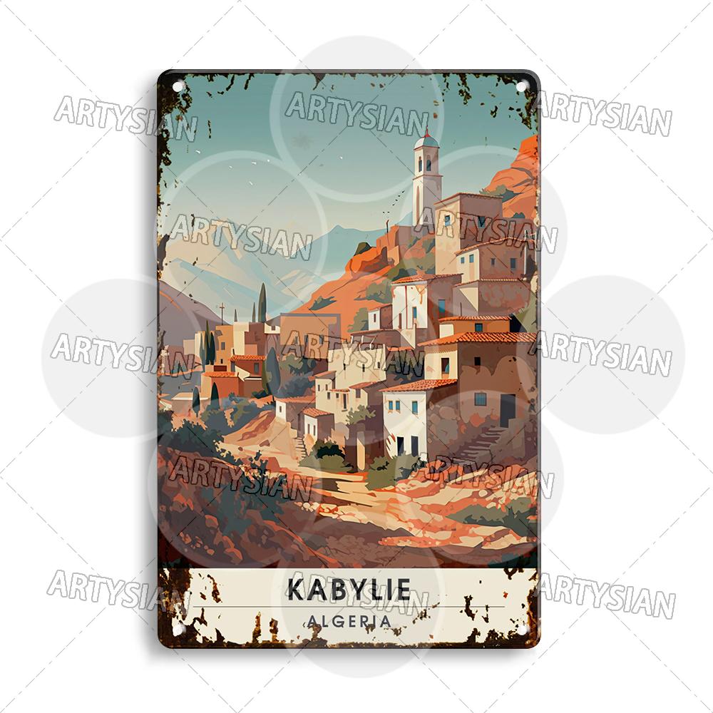 

Магриб Путешествие Городской Пейзаж Металлический Знак Алжир Алжир Джерба Тунис Шефшауэн Марокко Марракеш Зарзис Оран Тиарет Кабили 20x30cm