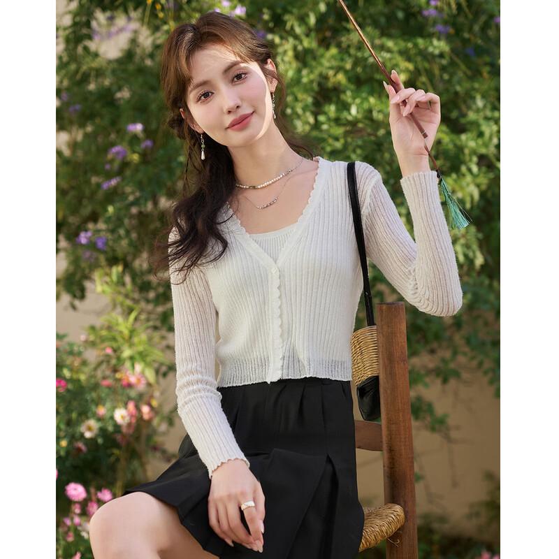 

Mocana Women s Thin Long Sleeve V-Neck Knit Cardigan One Size