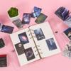 50Pcs Set Dreamy Starry Sky Sticker Book Holographic Cover Design Waterproof PET Material
