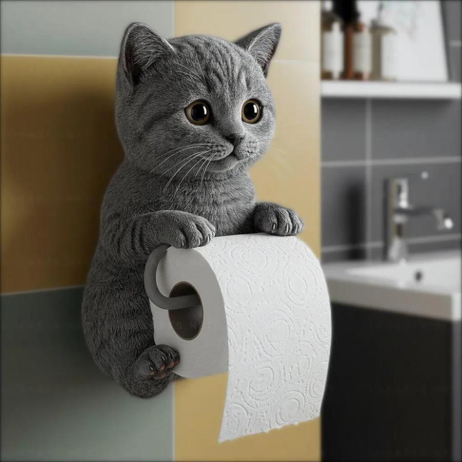 New Dog Series Paper Towel Holder Resin Figurine Toilet Wall Mounted Roll Paper Cute Dog Statue Home Decor