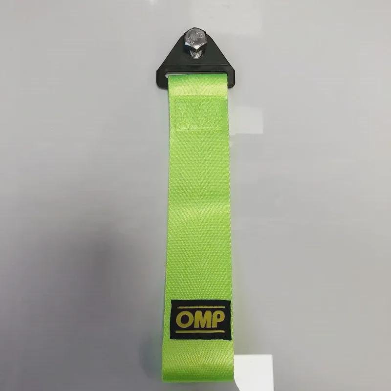 Universal OMP Racing Trailer Belt for Car Modification: Front Bumper Decor & Traction Enhancement