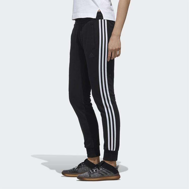 Adidas Knit 3S Pant Side White Casual Retro Sports Long Pants Women Bottoms Black DW5730