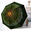1 Stück Kreisförmiger Mandala Automatischer Faltregenschirm. lässiges Outdoor-Accessoire, für alle Jahreszeiten yy250924073