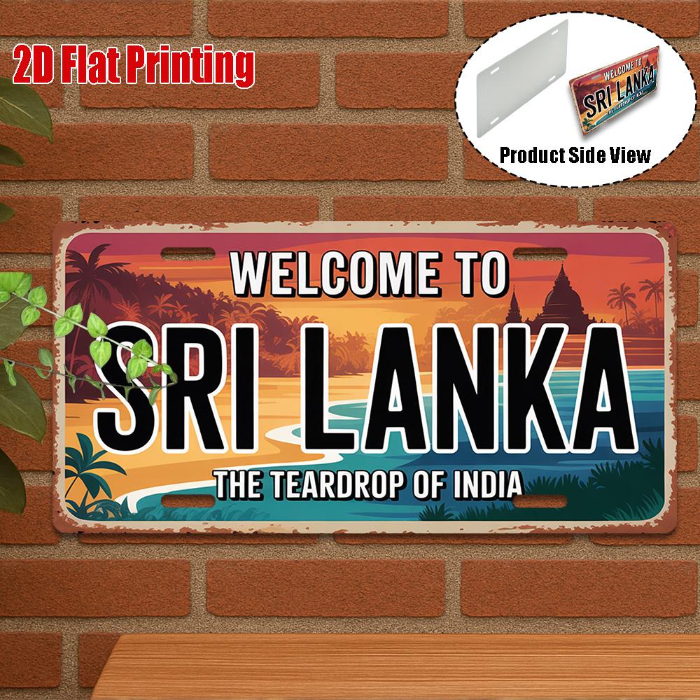 D Flat  pc Vintage Metal Sign Welcome to Sri Lanka The Teardrop of India Decor Tropical Island Vibes Travel Lover Gift