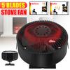 Green 5 Blades Heat Powered Stove Fan Log Wood Burner Quiet Free-standing Home Fireplace Fan Efficient Heat Distribution New