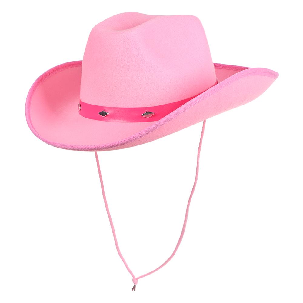 Creative Polyester Fancy Dress Cowgirl Studded Cowboy Hat Wild West Cap Western