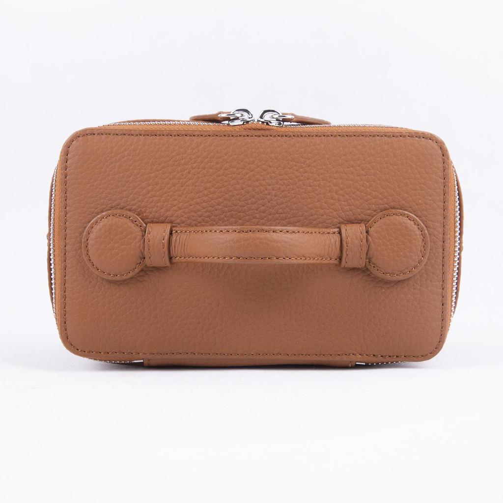Handmade Cowhide Makeup & Toiletry Bag - Large Capacity, Portable Lipstick Storage