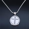 Saint Christopher Protect Us Cross Medal Necklace Stainless Steel Archangel Saints Protection Amulet Necklaces Jewelry NZZ303S05