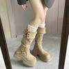 Thick-soled two-wear boots 2025 autumn and winter but knee suede high boots slim knight boots