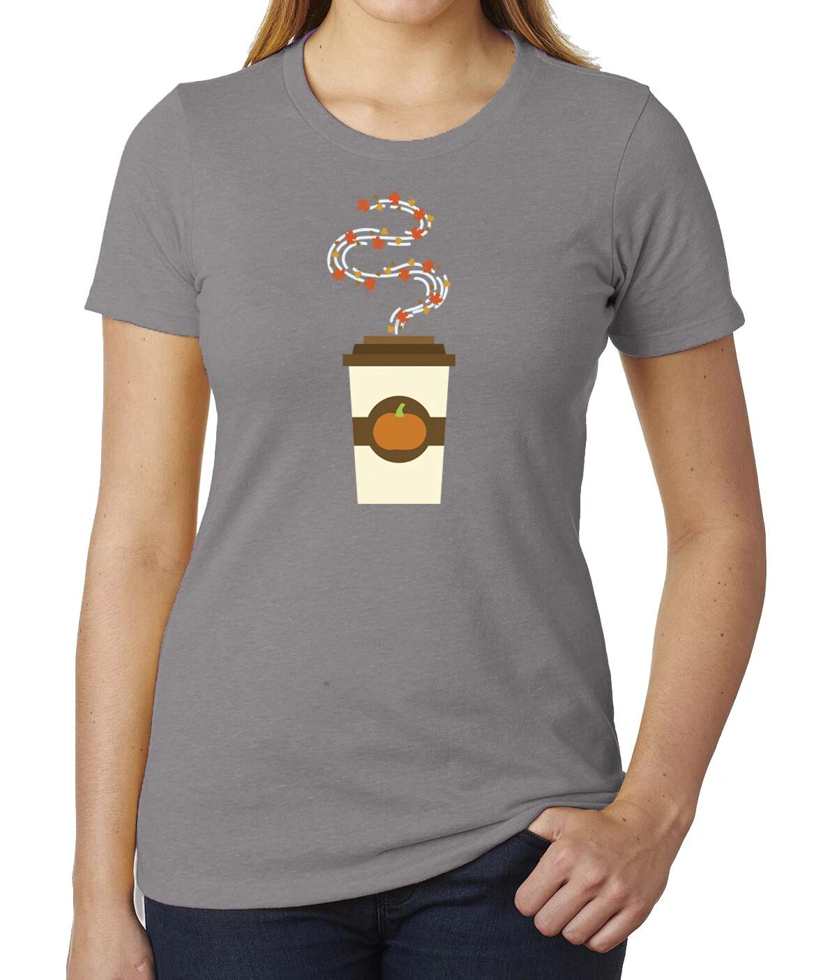 Pumpkin Spice Coffee Cup Shirts, Nice Graphic Tees, Woman s Halloween T-Shirts! XL