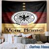 Custom Name German Football Federation Emblem Printed Tapestry, for Bedroom,Livingroom, dormitory, Large Wall Decor, Fabric Decor Fan Birthday Gifts