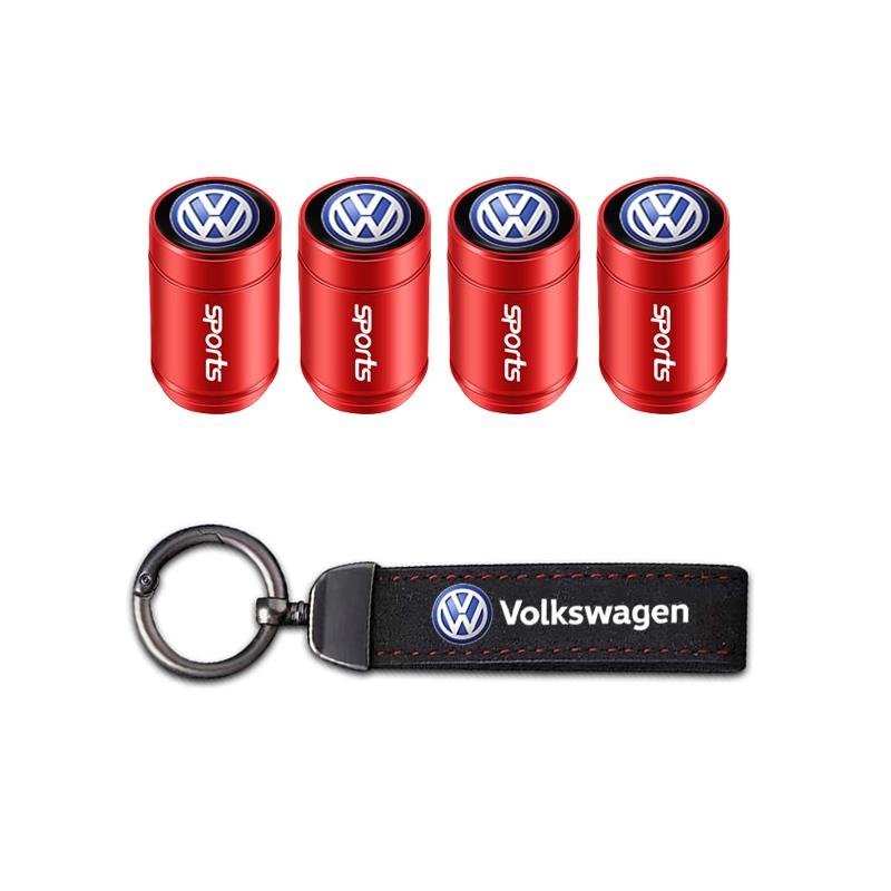 Für VOLKSWAGEN VW Auto Reifen Rad Ventilkappen Abdeckung Wildleder Auto Schlüsselanhänger Ring Schlüsselanhänger Für Volkswagen GTI Golf Tiguan Jetta Transpo