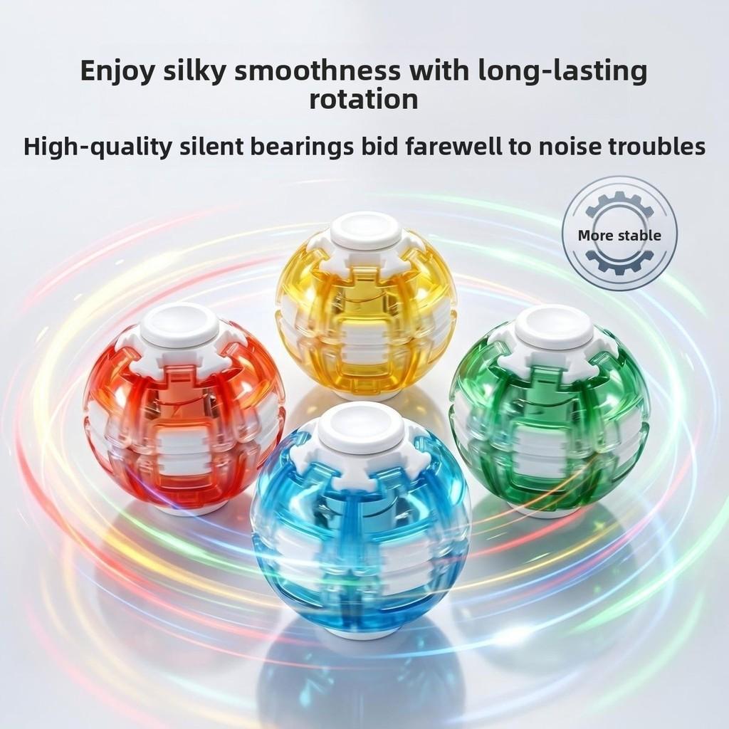 Finger Spinner Toy With Lighted Transparent Colors For Stress Relief And Focus