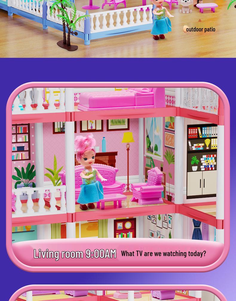 Children's Pretend Play Castle Dollhouse - Educational, Assembled, Birthday Gift for Girls