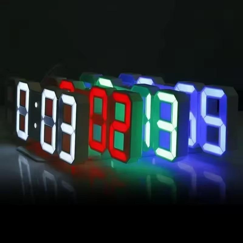 Modern Electronic LED Digital Clock - Alarm Wall/Desk Watch with Time/Date/Temp, Home Decoration for Bedroom Living Room