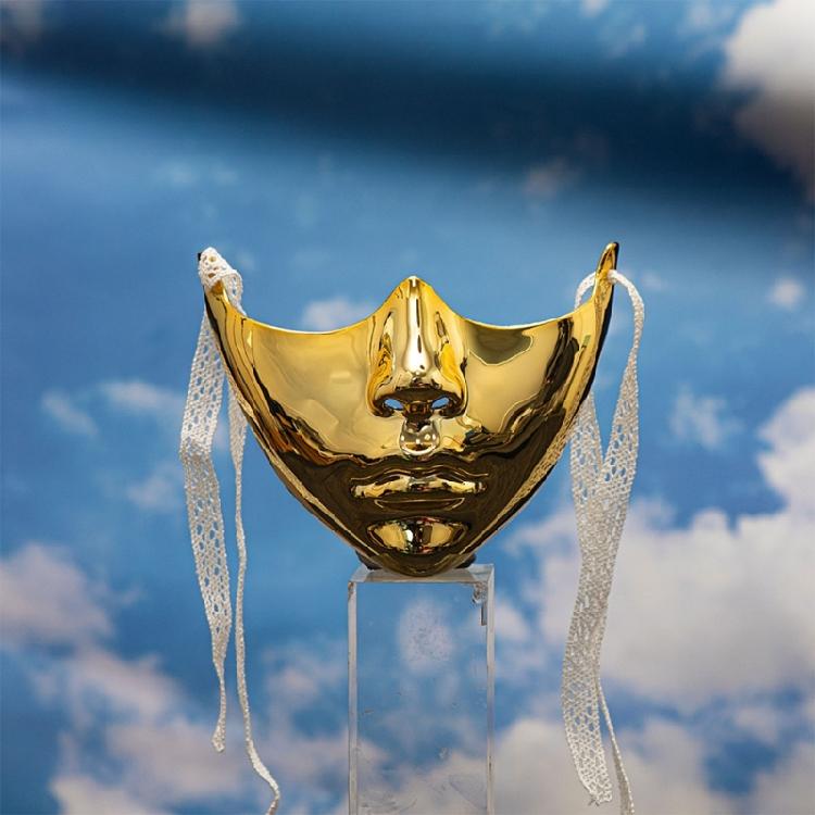 Målad Skönhetsmask Maskeradmask Festmask Estetisk Mask Mekanisk Halvansiktsmask för Halloween Jul Cosplay