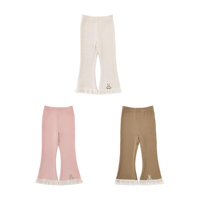 YouYou Girls' Elastic Rabbit Flare Pants