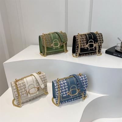 Sommer Leichter Luxus Neuer Stil Modische Kleine Duft Hochwertige Temperament Kette Umhängetasche Modische Kleine Quadratische Tasche