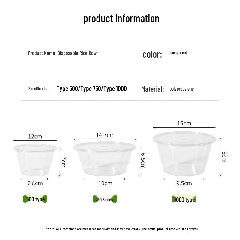 HANDUNYOU Disposable Plastic Lunch Boxes with Lids
