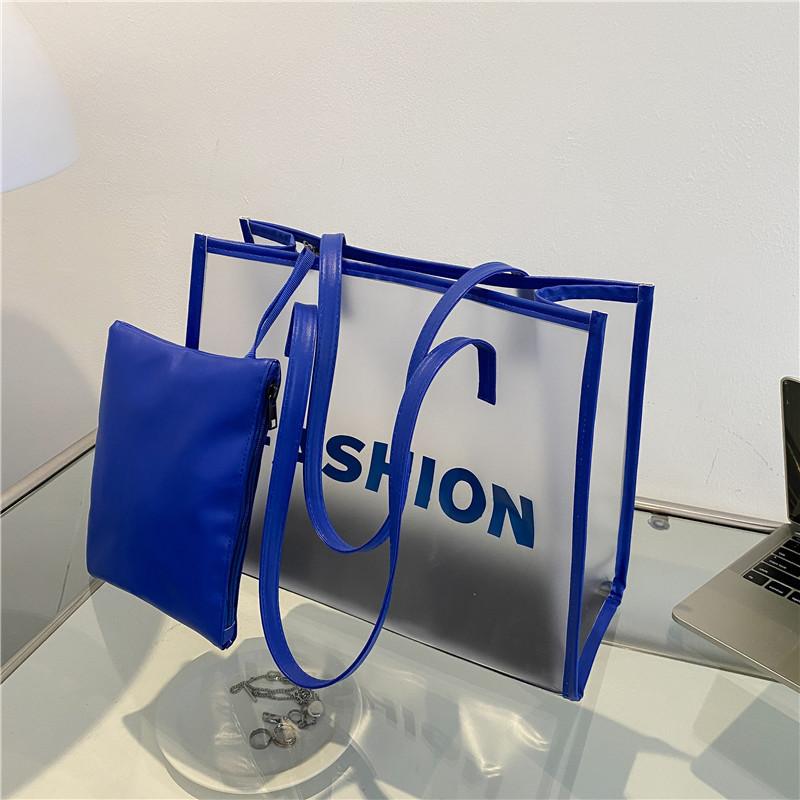Today's Popular Transparent Big Bag Women's New Trendy Fashion Jelly Women's Bag Shoulder Big Bag Tote Bag
