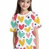 Girls' 3D digital printed T-shirt | Short sleeved summer T-shirt, round neck casual clothing,