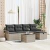 VidaXL Ensemble de canapé de jardin 6 pièces avec coussins gris clair en poly rattan. Résistant aux intempéries et super 3360203