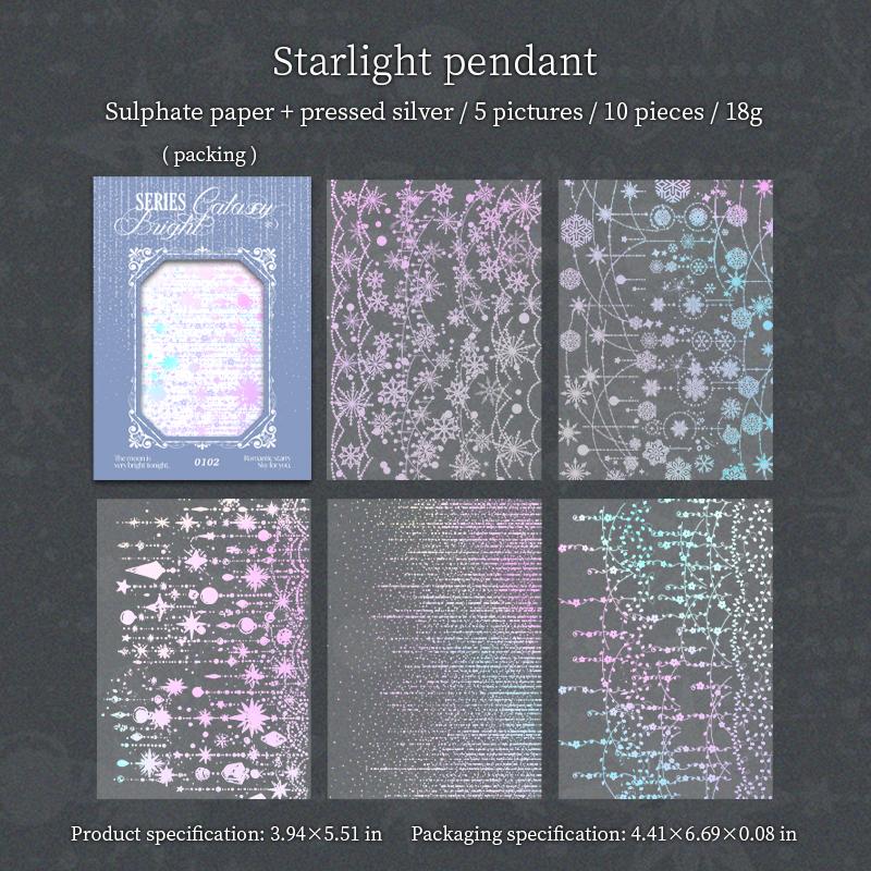 10sheets/bag Star River Brilliant Series Hot Silver Material Paper Album Diary Stickers Handmade Decoration Scrap Book Supplies