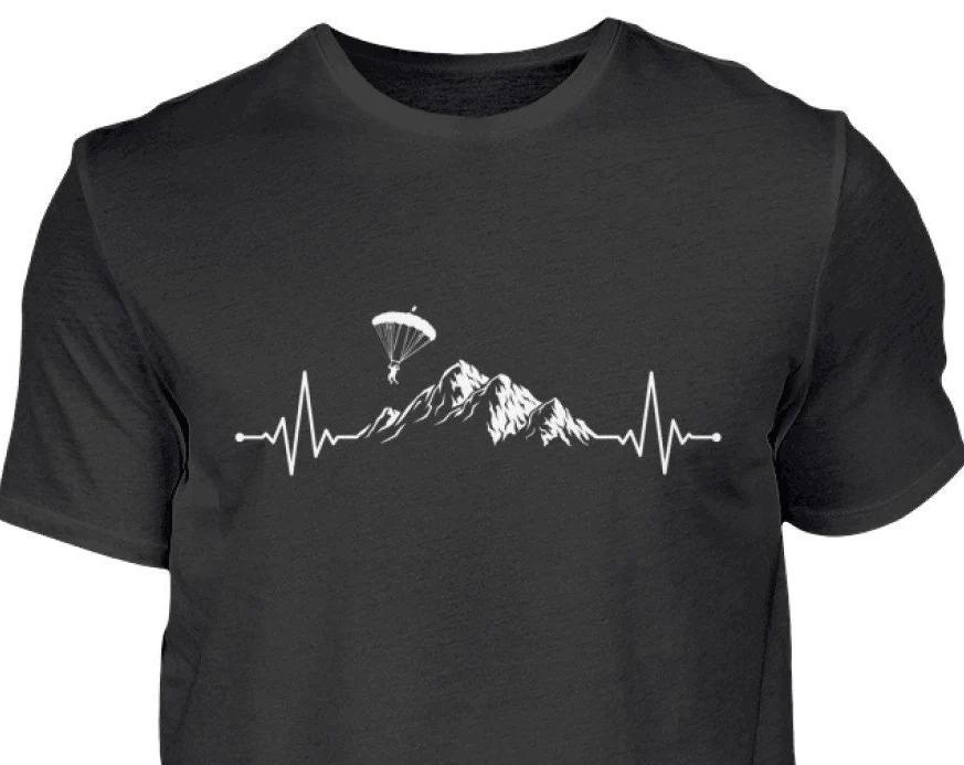 

Parachute Frequency Shirt, Paragliding Gift Paraglider Mountain Pulse Skydiver Cotton T-Shirt Short-sleeved Men s T-shirt S разноцветный