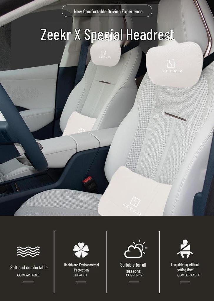 Zeekr X Car Interior Set: Headrest, Lumbar, and Neck Pillows