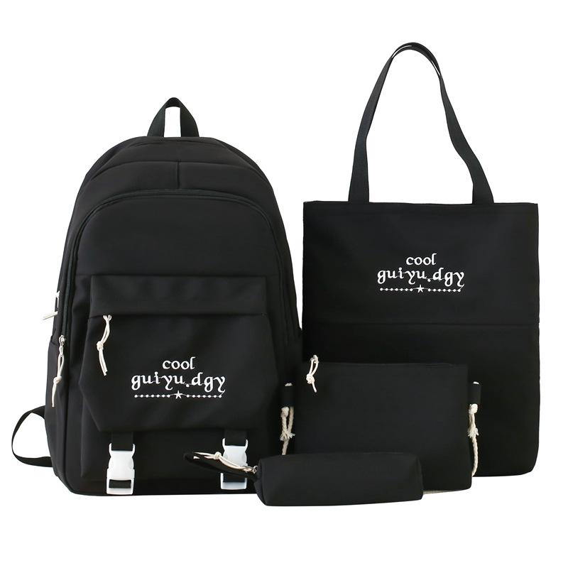 

Студенческий школьный женский рюкзак, однотонный рюкзак чёрный