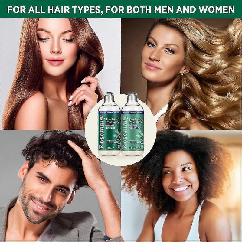 Tea Tree & Rosemary Shampoo & Conditioner Set, Refreshes & Rebalances Hair and Scalp - For Oily/Normal Hair - Tea Tree Leaf Oil, Rosemary Leaf Extract
