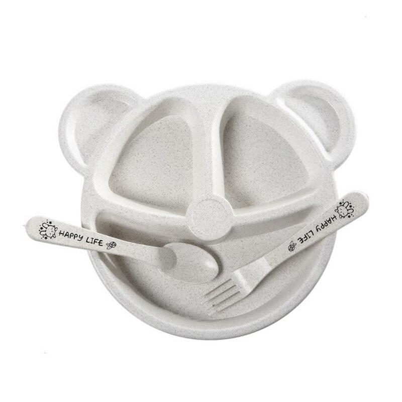 

3 шт., милая миска для малышей, детская однотонная всасывающая посуда, наборы блюд для еды, контейнер