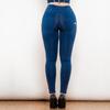 Blugi skinny cu talie înaltă Melody Denim cu dungă laterală, pantaloni creion streetwear cu efect de lifting și push-up pentru posterior