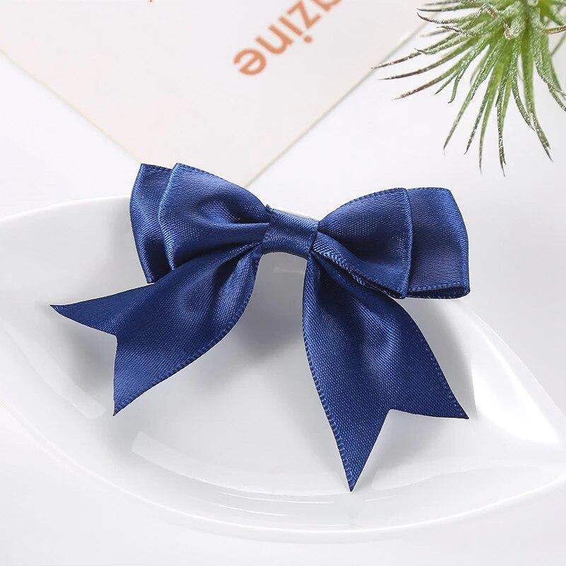Children's Hairpin Bow Hair Accessories 8X5.5cm Girl Broken Hair Clip Bow Tie Solid Color Simple Ponytail Ribbon Hairpin