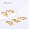 18K Real Gold Plated Zircon-Set Pearl Pendant Mounting For Necklace Making,3mm Cup Peg Drop Pendant Connectors DIY Accessories