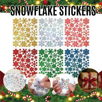 Happy New Year Christmas Wall Winter Snowflake Window Glass Stickers Merry Christmas Decors