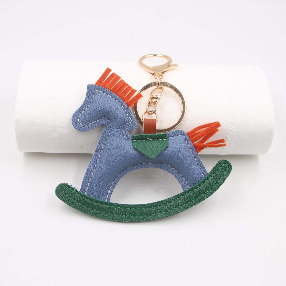 Creative Rocking Horse Boutique Pendant: Carousel Cotton Pony Keychain & Jewelry Chain