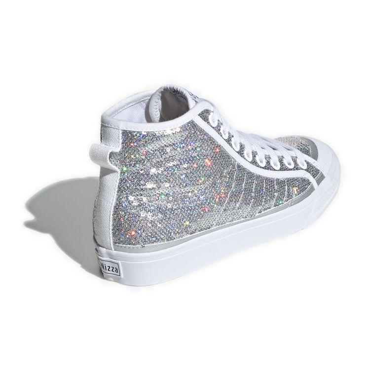 Adidas Originals Nizza Series High Slip Resistant Lightweight Mid Top Skate Shoes Women Sneakers Silver FW9944