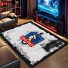 Colo-Colo Football Club Grunge Texture Crest Print Area Rug Chilean Soccer Fan Non Slip Rectangular Floor Mat Gaming Room Football Fan Home Decor Rug