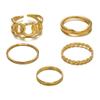 Five-piece cold style fashion ring combination, Korean version of personalized index finger ring, simple Internet celebrity ring hand jewelry