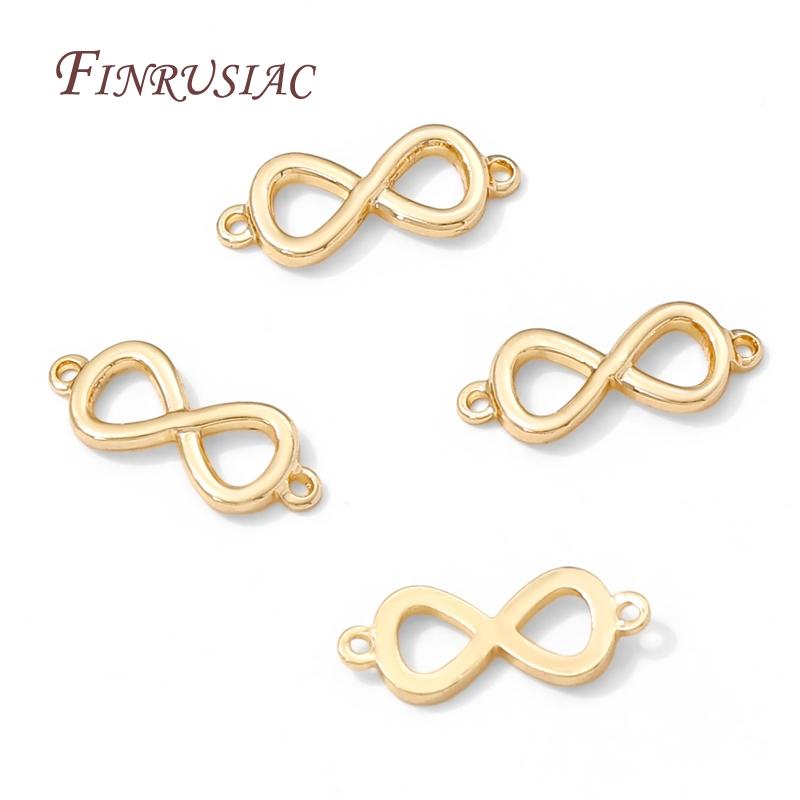 18K Gold Plated Connectors For Jewelry,Brass 8 Shape Connectors For Bracelets Making Accessories,DIY Necklaces Findings