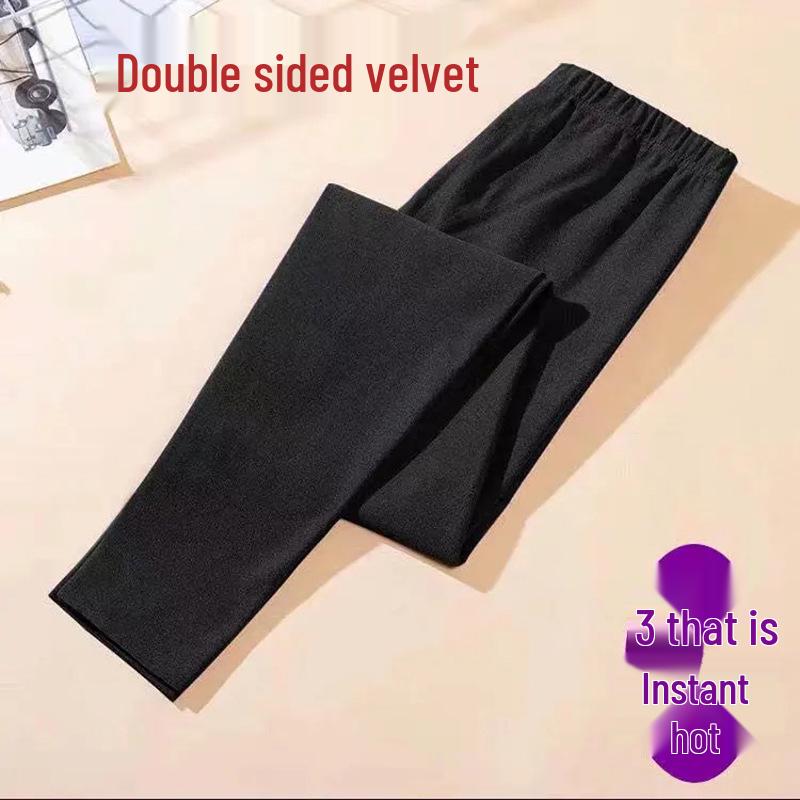 

Women s Double-Sided Thermal Base Layer Pants - Trendy Autumn/Winter Warmth Medium чорний