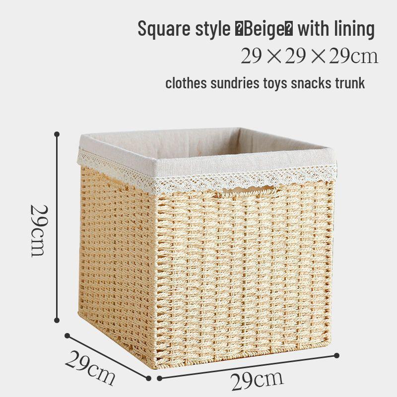Japanese Style Large Rattan Storage Basket for Clothes, Toys, and Snacks