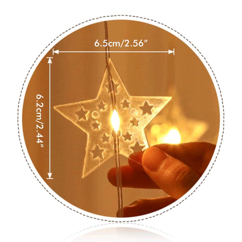 Märchenhafte Weihnachtsbeleuchtung LED Stern Lichterkette mit Fernbedienung für Innen Außen Party Hochzeit Feiertag