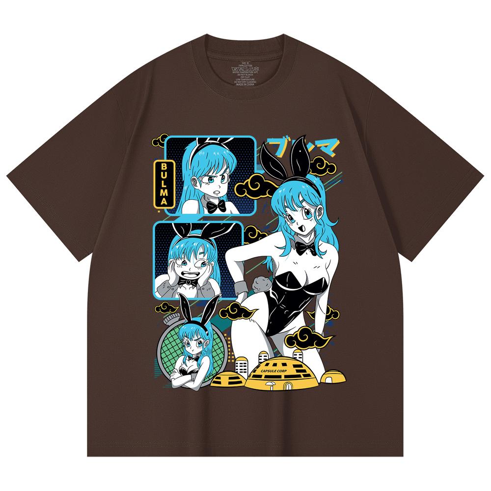 230 Gsm 100% Cotton Dragon Ball V9 Bulma Print Unisex Heavy Cotton T Shirt