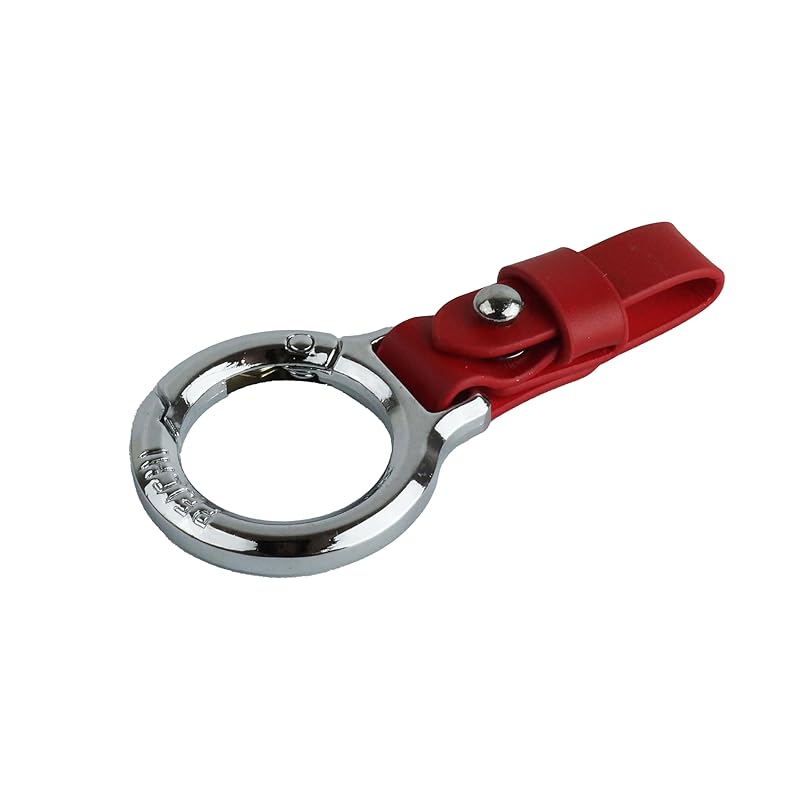 

[KOYOKOMA] key ring strap leather faux leather key ring ring carabiner key smart key PU leather gift present simple lightweight compact (red)