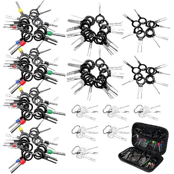 41 PCS Terminal Removal Tool Kit, Stainless Steel Pin Extractors Car Terminal Ejector Set with Protective Bag, Pin Removal Tool Auto Electrical
