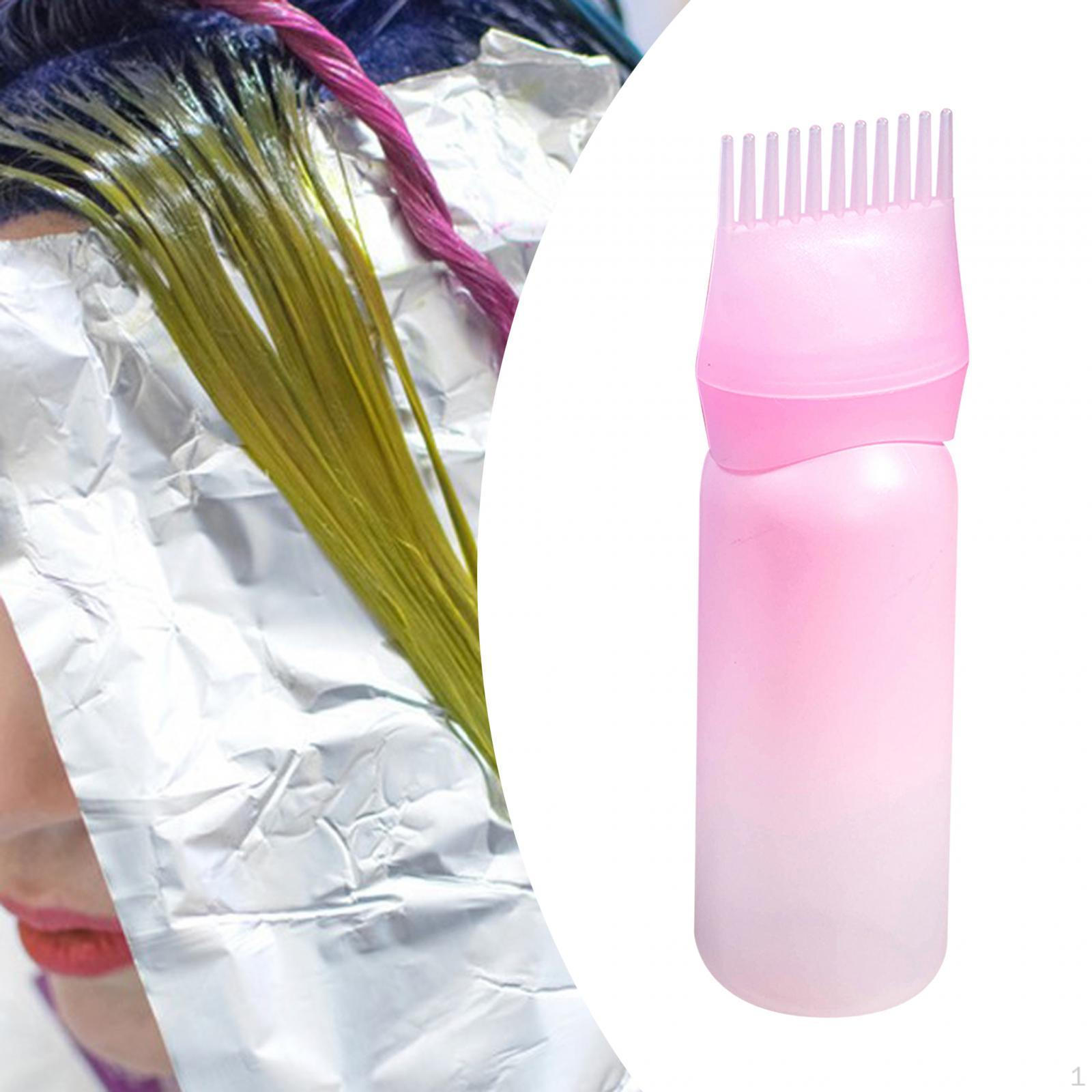 

Флакон для фарбування волосся, олія, порожня пляшка для гребінця для волосся для салону, дому, краси рожевий